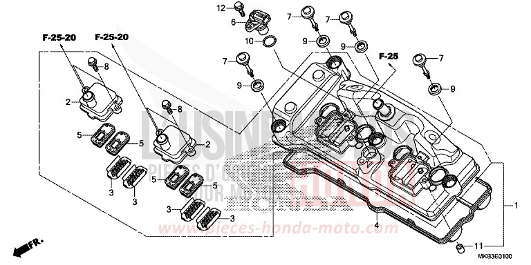 COUVERCLE DE CULASSE de CBR1000RR "Fireblade" ROSS WHITE (NH196) de 2015